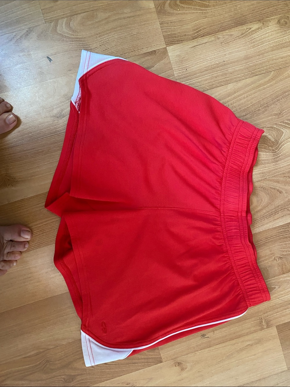 Champion Red Athletic Shorts with White Trim